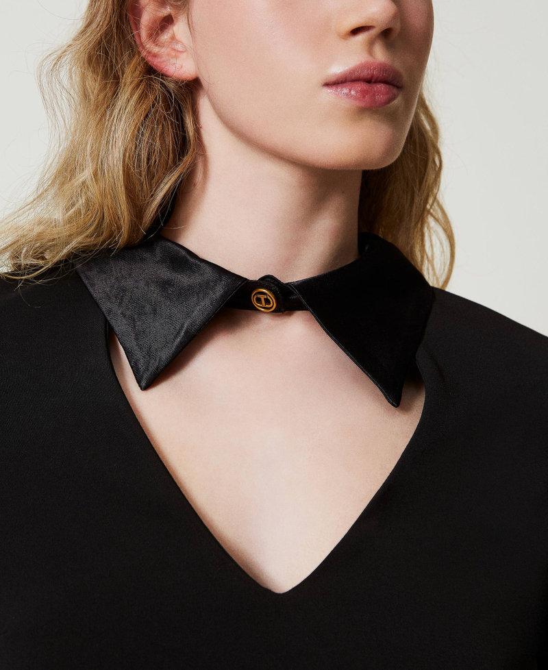 Scee By Twin Set Abito Corto In Crêpe Con Dettagli In Raso