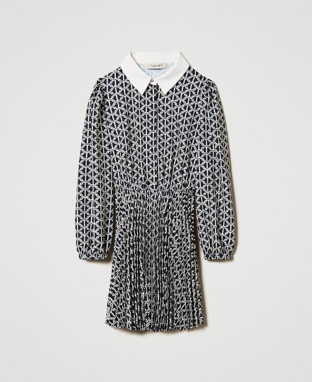 Scee by twin set Abito corto in crêpe de Chine con stampa