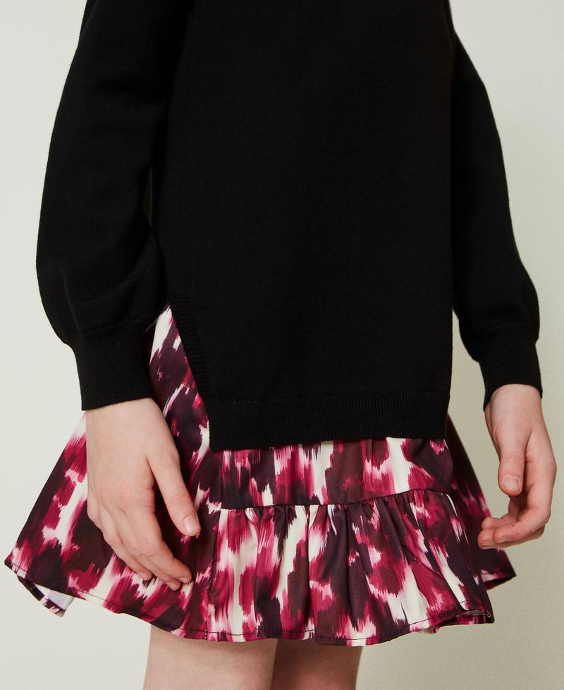 Scee By Twin Set Abito Corto In Maglia Con Inserto Stampato