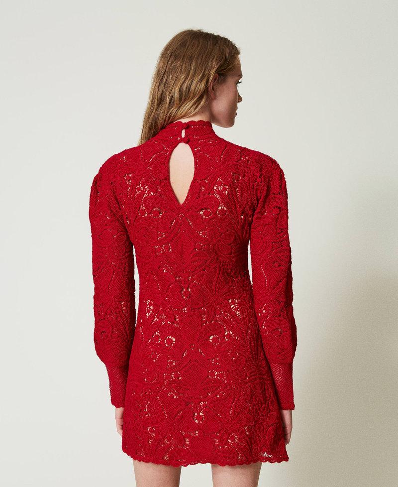 Scee By Twin Set Abito Corto In Maglia Crochet A Fiori