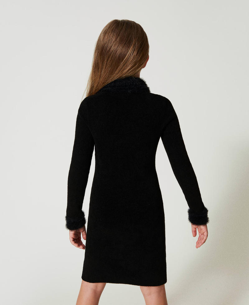 Scee By Twin Set Abito Corto In Maglia Effetto Pelliccia