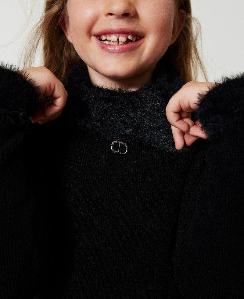 Scee By Twin Set Abito Corto In Maglia Effetto Pelliccia