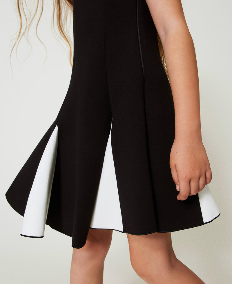 Scee By Twin Set Abito Corto In Tessuto Scuba Bicolore