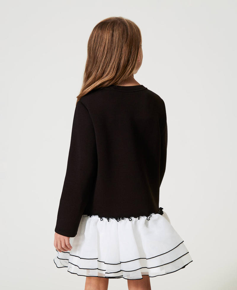 Scee By Twin Set Abito Corto In Tessuto Scuba E Organza