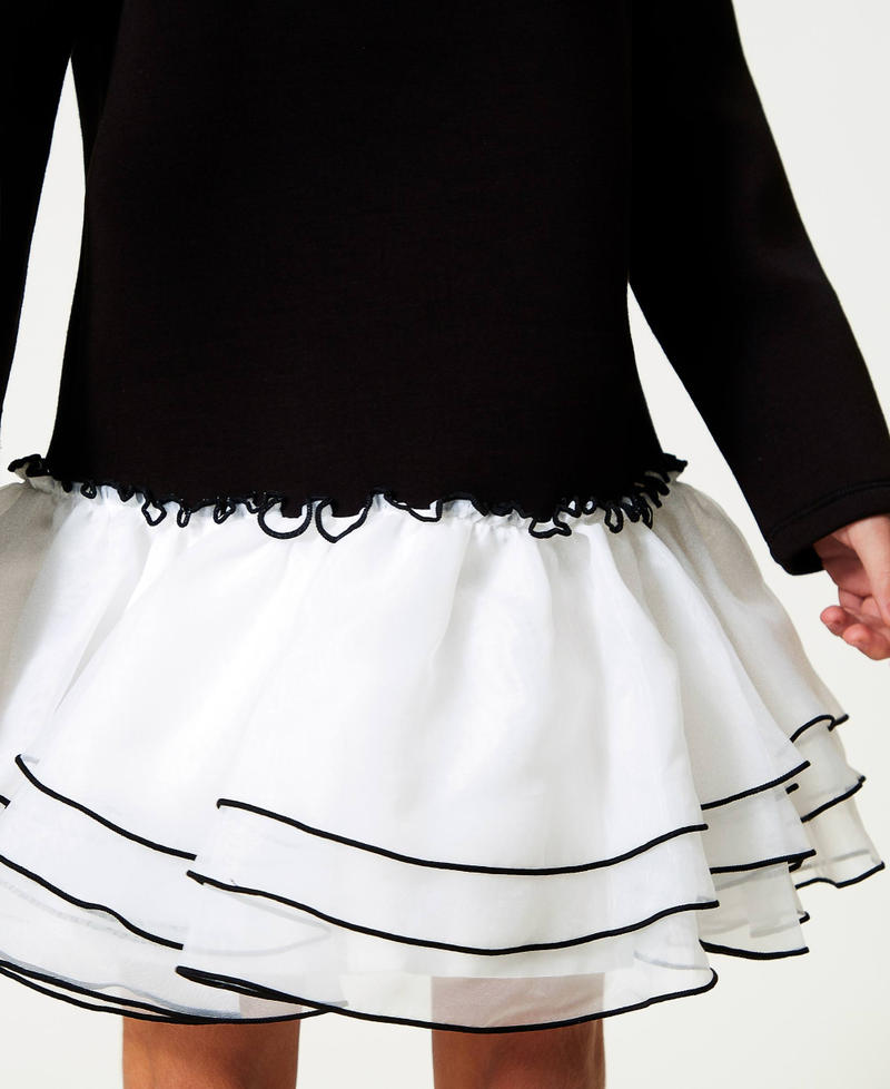 Scee By Twin Set Abito Corto In Tessuto Scuba E Organza