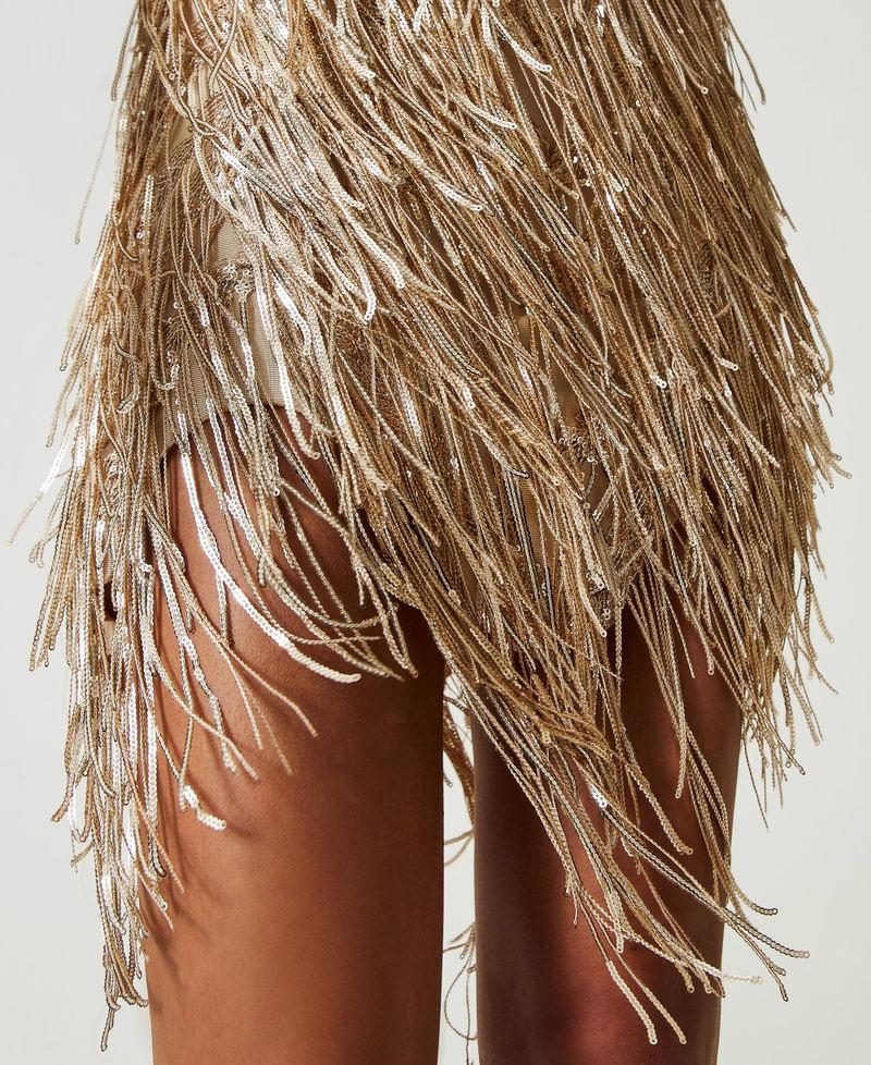 Scee By Twin Set Abito Corto MYFO Con Frange Di Paillettes