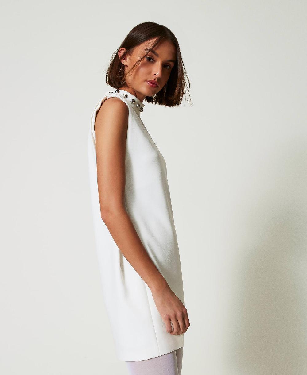 Scee By Twin Set Abito In Crêpe Cady Con Perle Metalliche