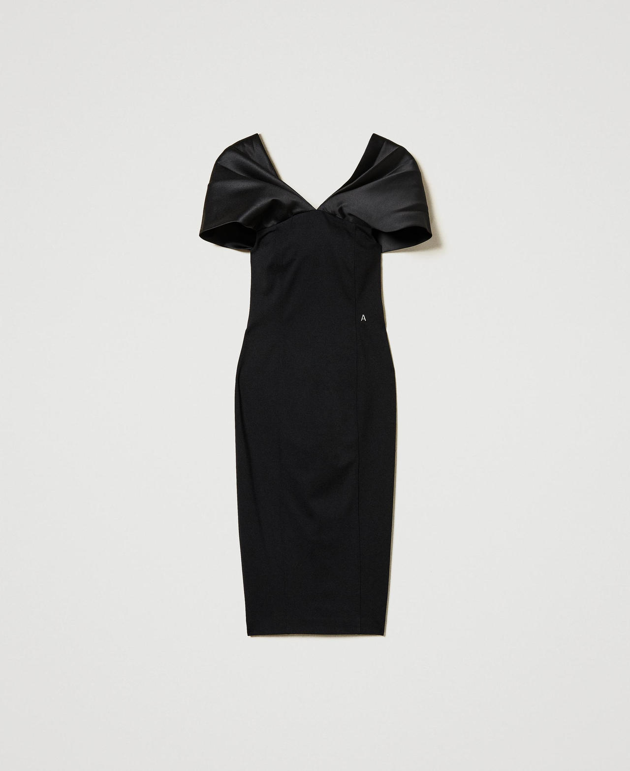 Scee by twin set Abito longuette con inserto in raso