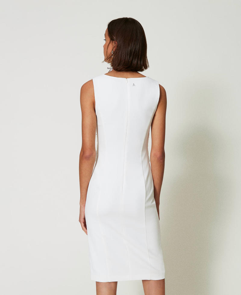 Scee By Twin Set Abito Longuette In Crêpe Con Ricami