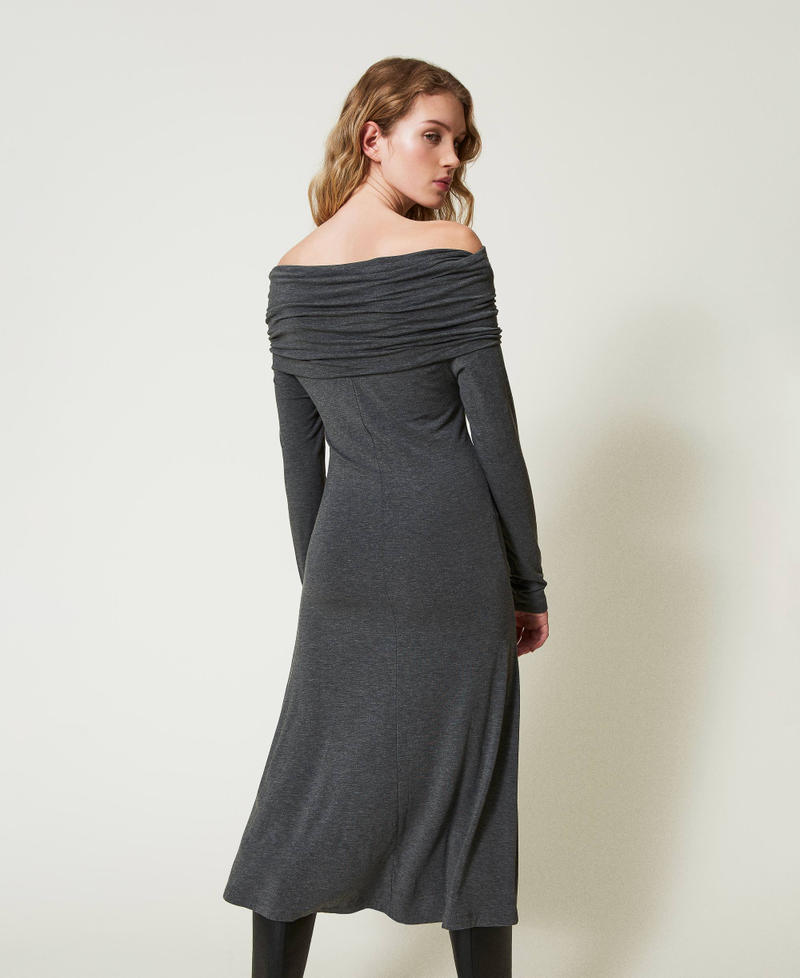 Scee By Twin Set Abito Longuette In Jersey Con Ricamo Logo