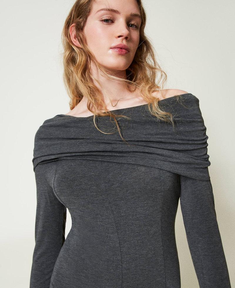 Scee By Twin Set Abito Longuette In Jersey Con Ricamo Logo