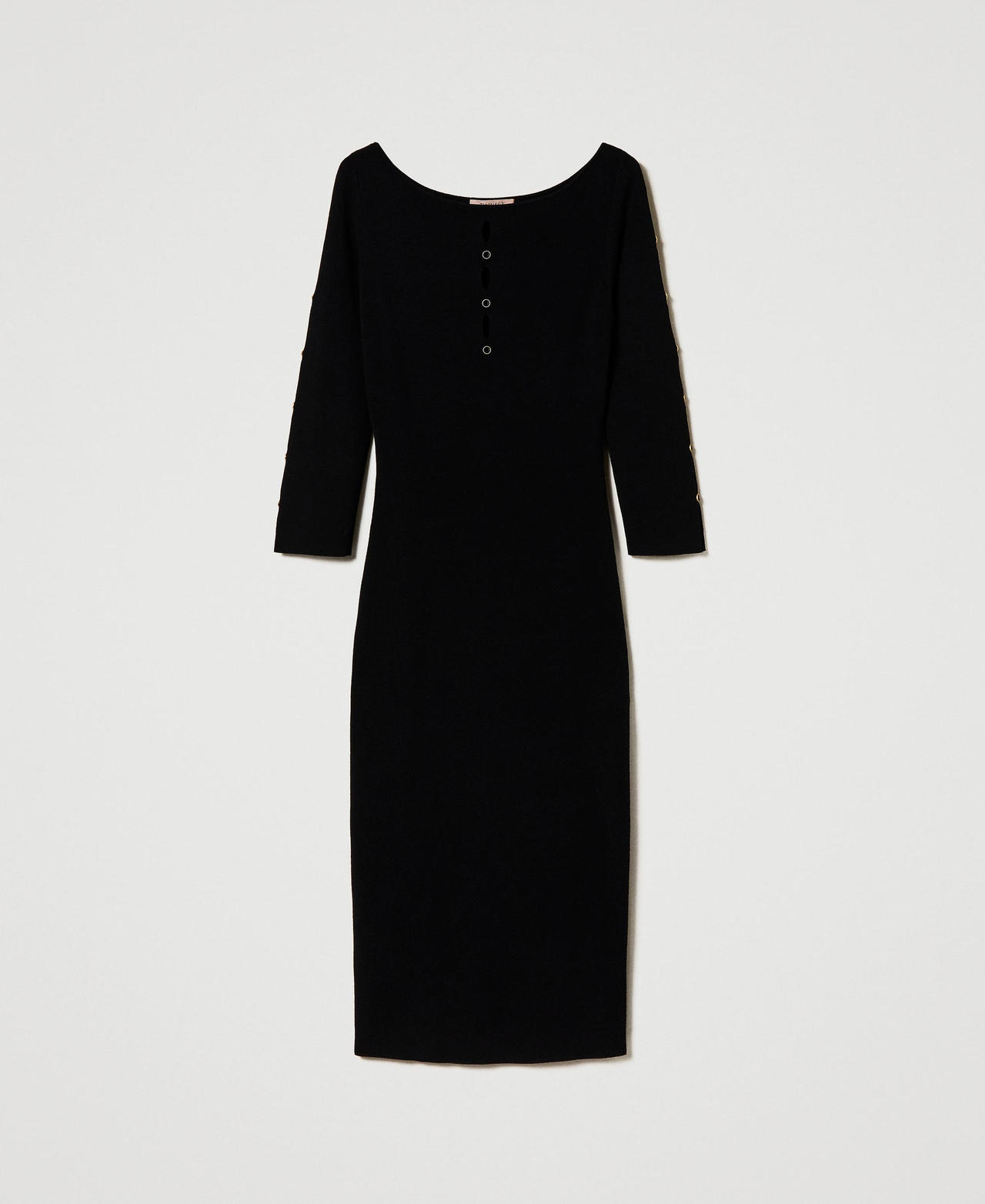 Scee by twin set Abito longuette in maglia con cut-out e borchie