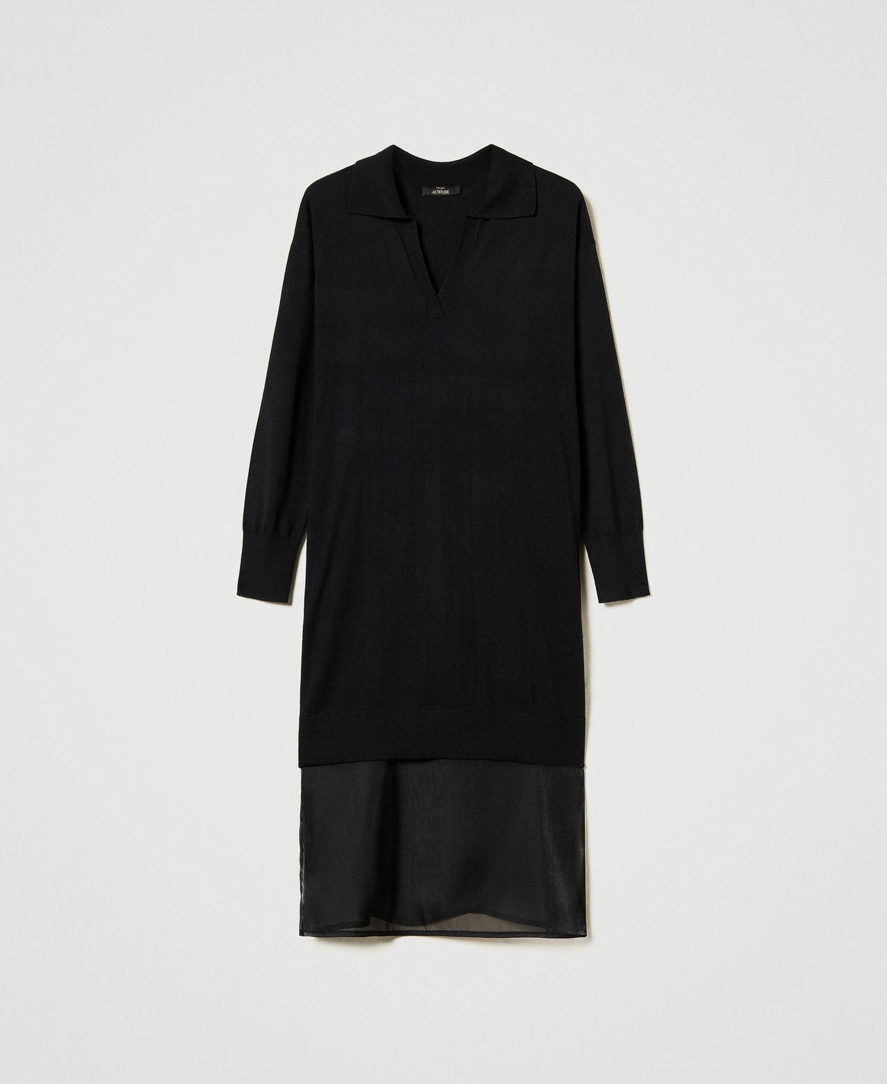 Scee by twin set Abito longuette in maglia con sottoveste