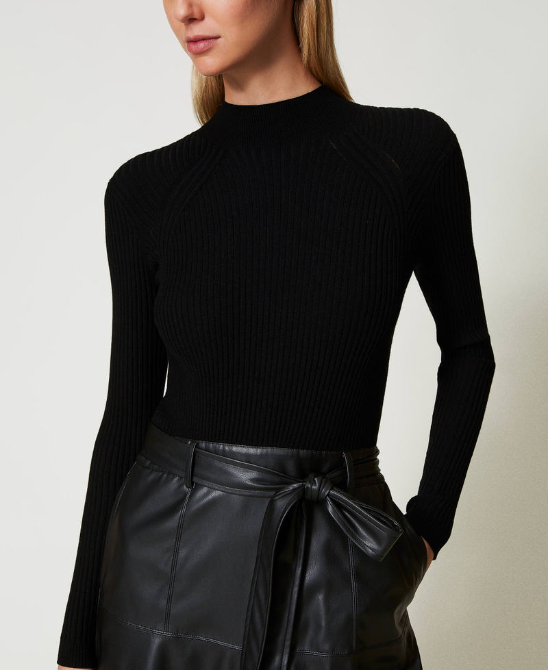 Scee By Twin Set Abito Longuette In Maglia E Tessuto Spalmato