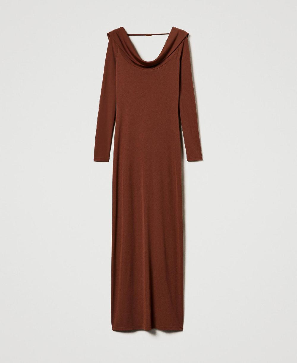 Scee by twin set Abito lungo con collo drappeggiato