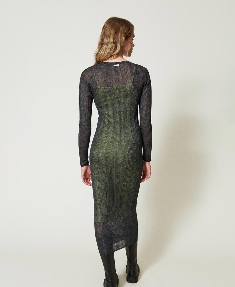 Scee By Twin Set Abito Lungo Fitted In Maglia A Costine