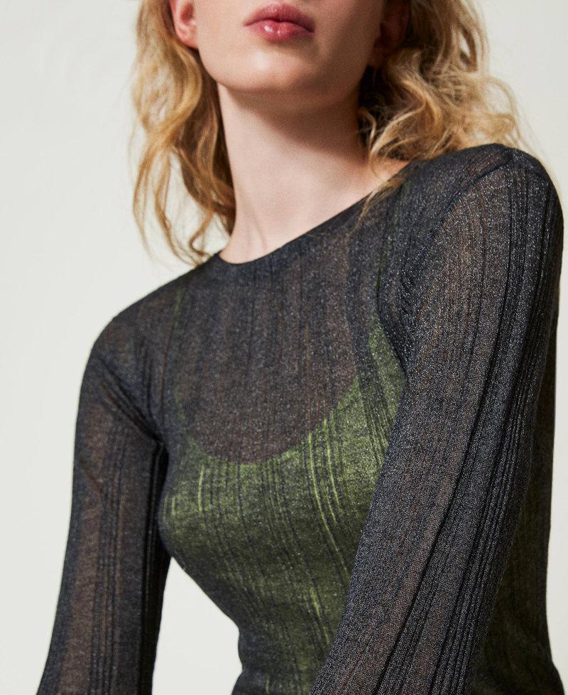 Scee By Twin Set Abito Lungo Fitted In Maglia A Costine