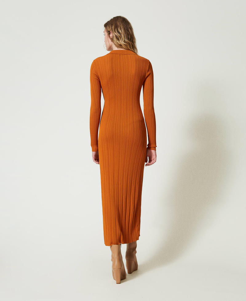 Scee By Twin Set Abito Lungo In Maglia Con Arricciatura