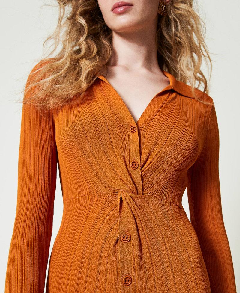 Scee By Twin Set Abito Lungo In Maglia Con Arricciatura