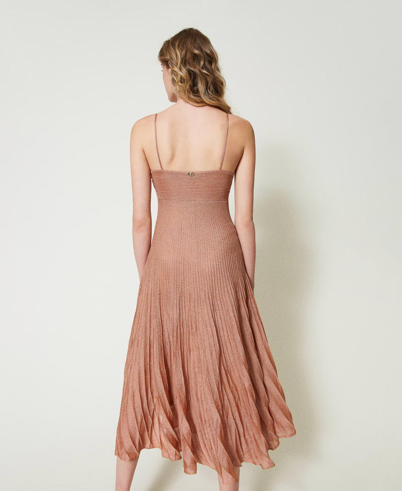 Scee By Twin Set Abito Lungo In Maglia Lurex Plissé