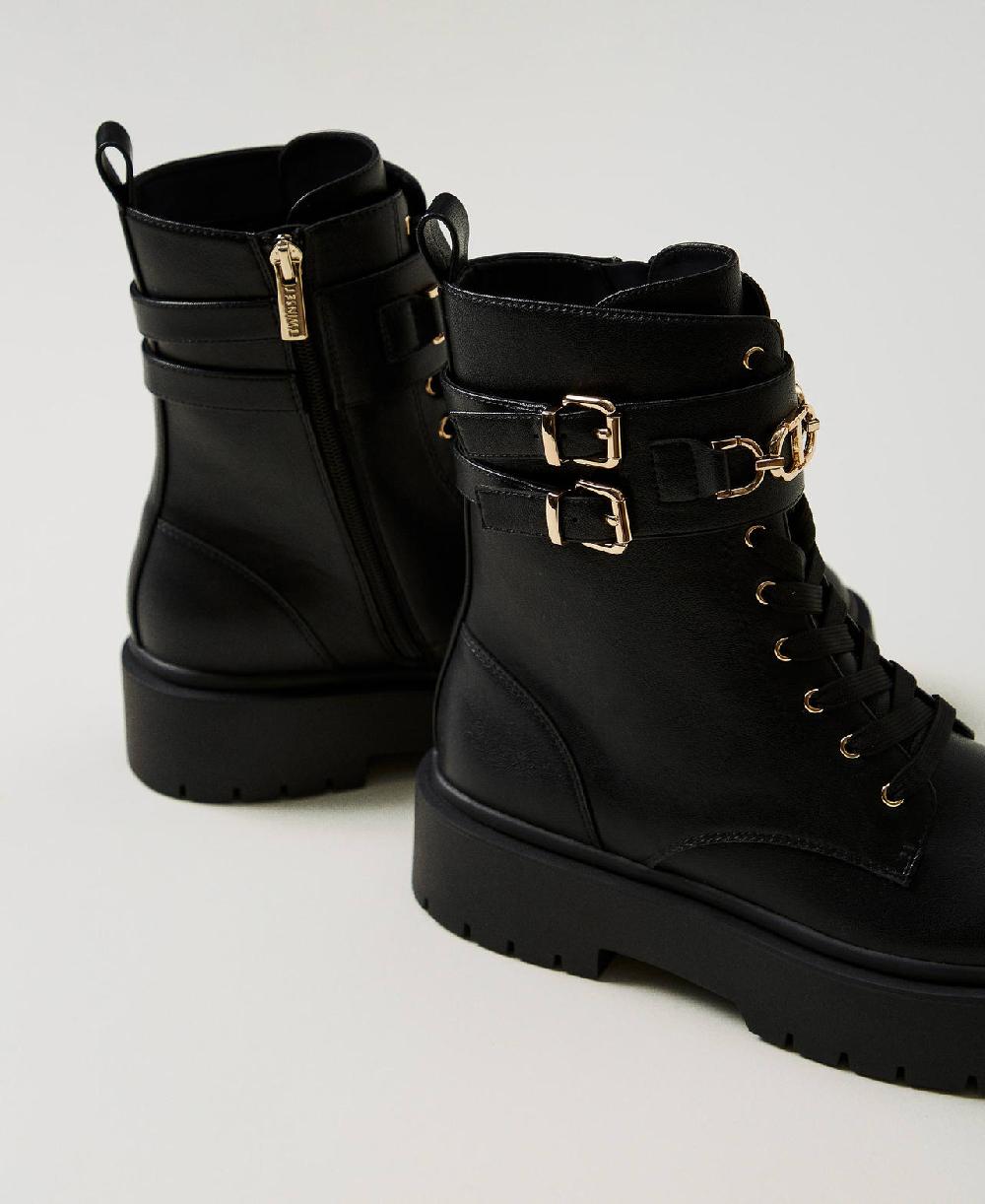 Scee By Twin Set Anfibi Con Fibbie E Morsetto Oval T