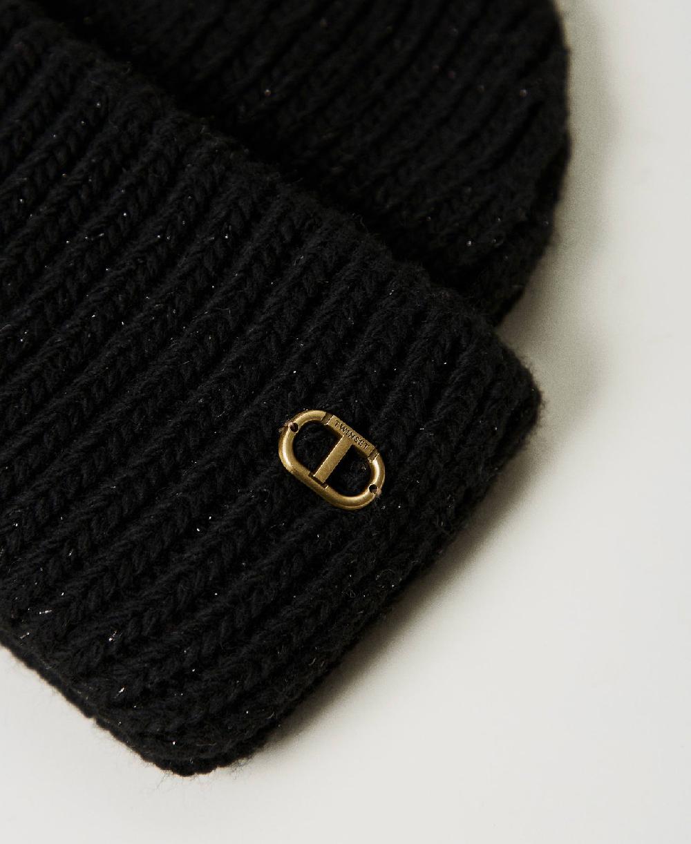 Scee By Twin Set Berretto In Maglia A Costine Con Oval T