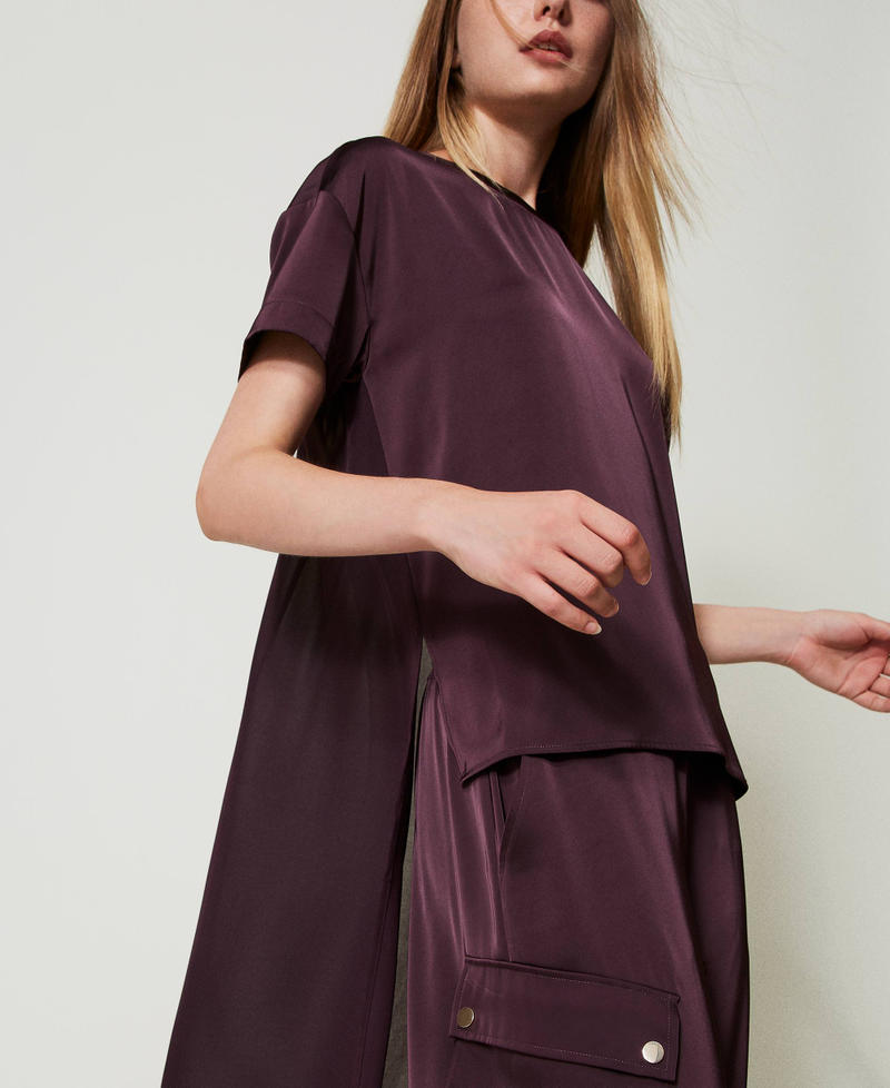 Scee By Twin Set Blusa Asimmetrica In Raso E Georgette