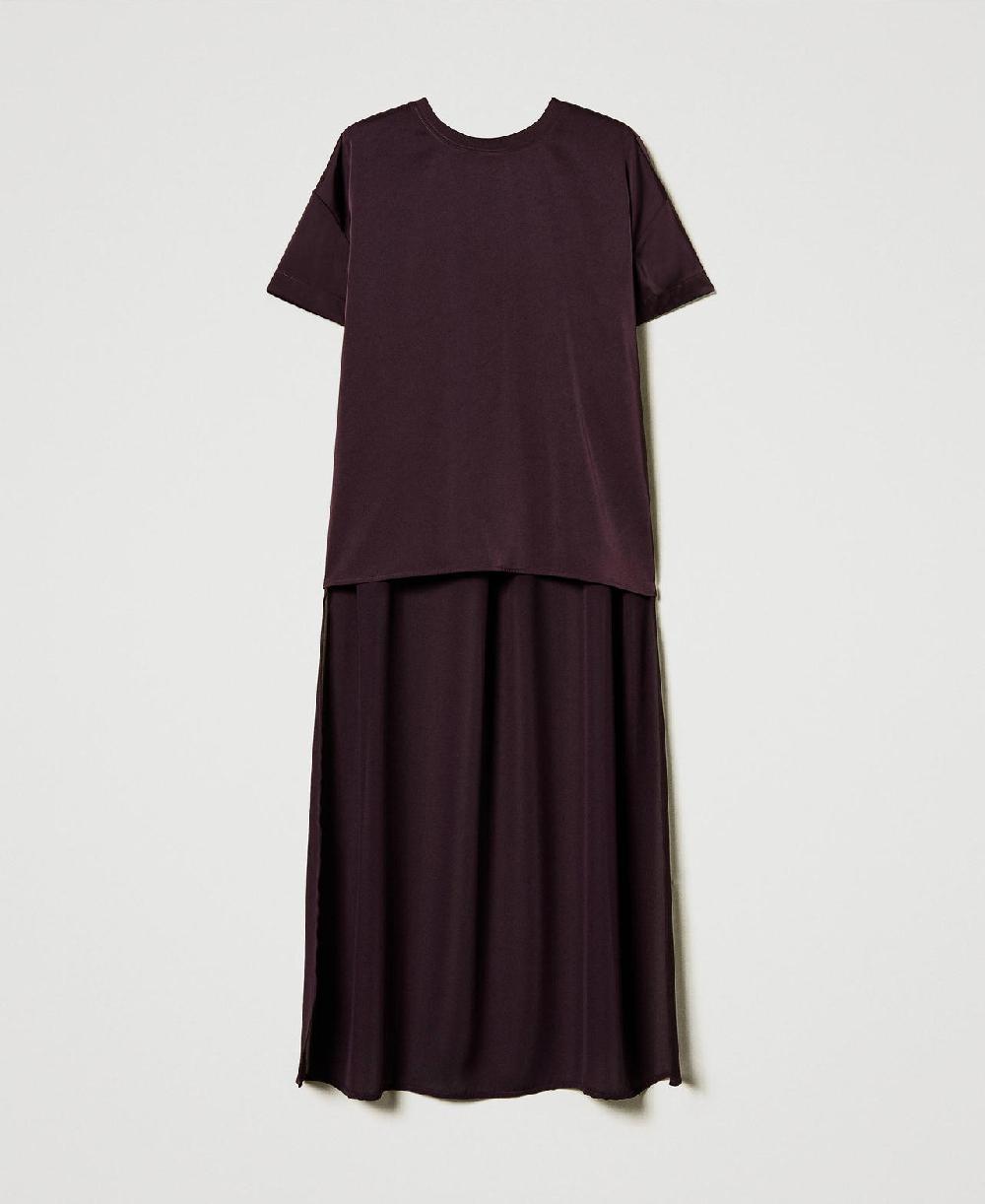 Scee by twin set Blusa asimmetrica in raso e georgette