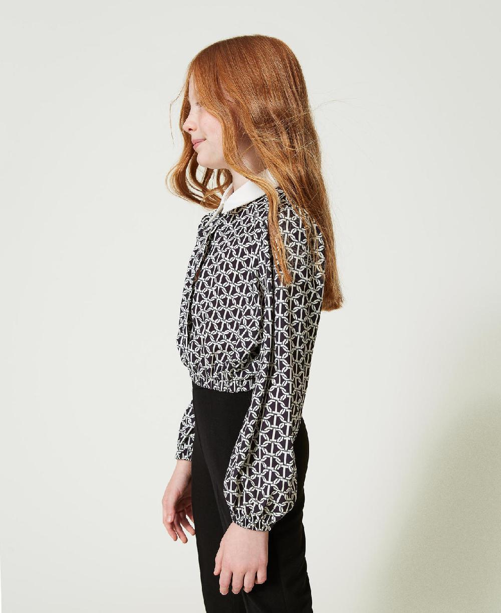 Scee By Twin Set Blusa In Crêpe De Chine Con Stampa