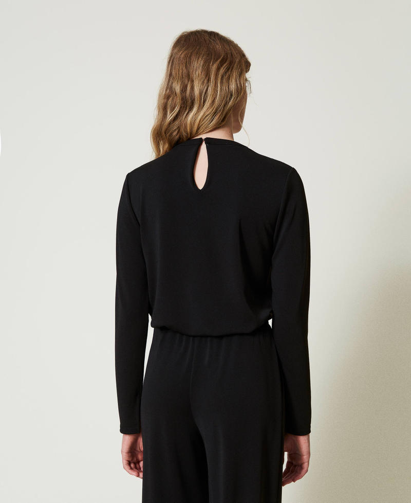 Scee By Twin Set Blusa In Jersey Crêpe Con Drappeggio