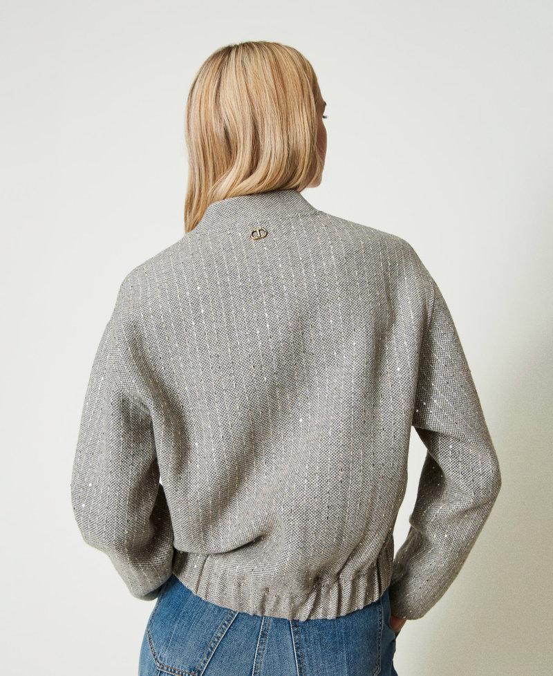 Scee By Twin Set Bomber In Panno Double Con Paillettes