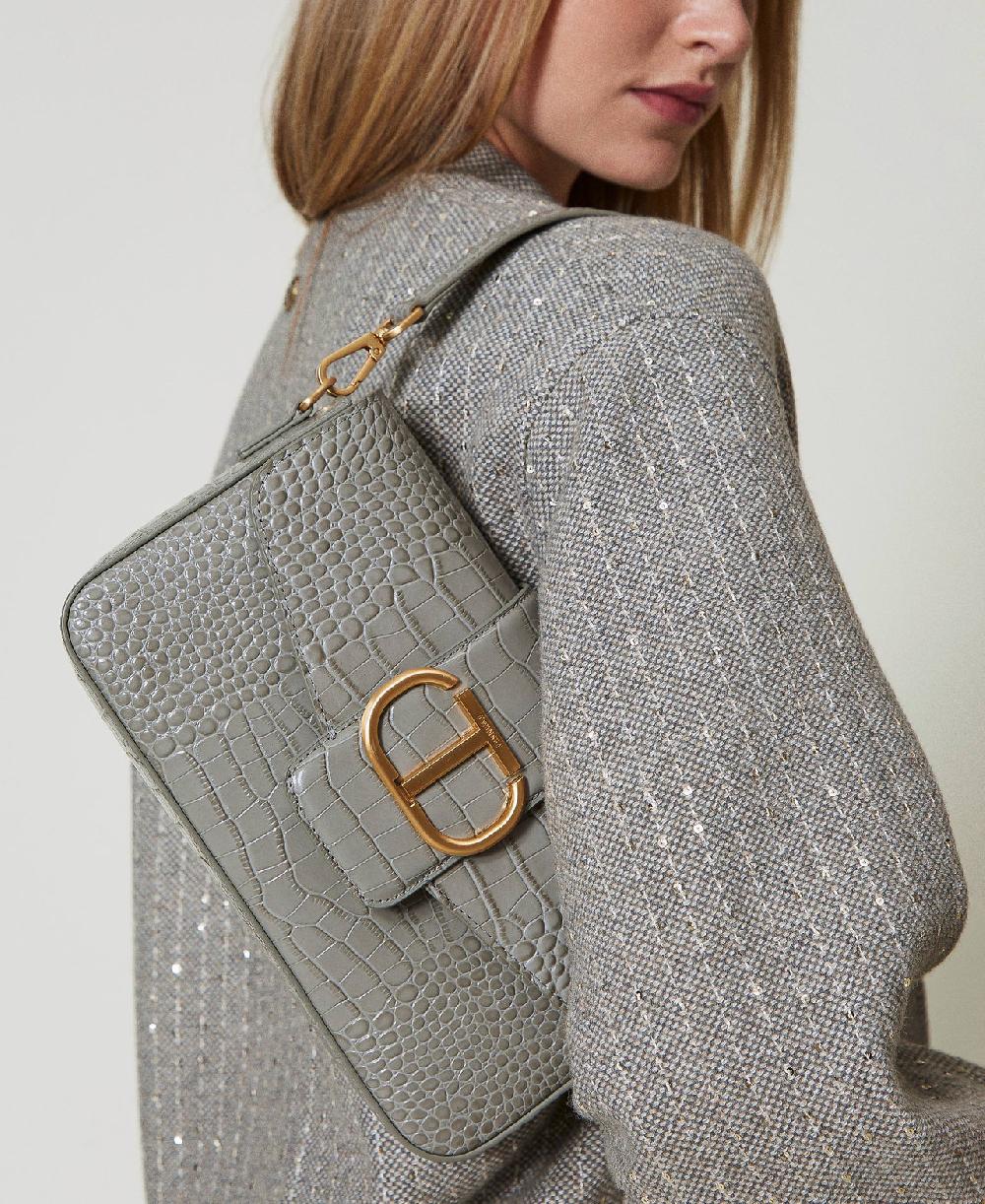 Scee by twin set Borsa a tracolla 'Amie' media a stampa cocco