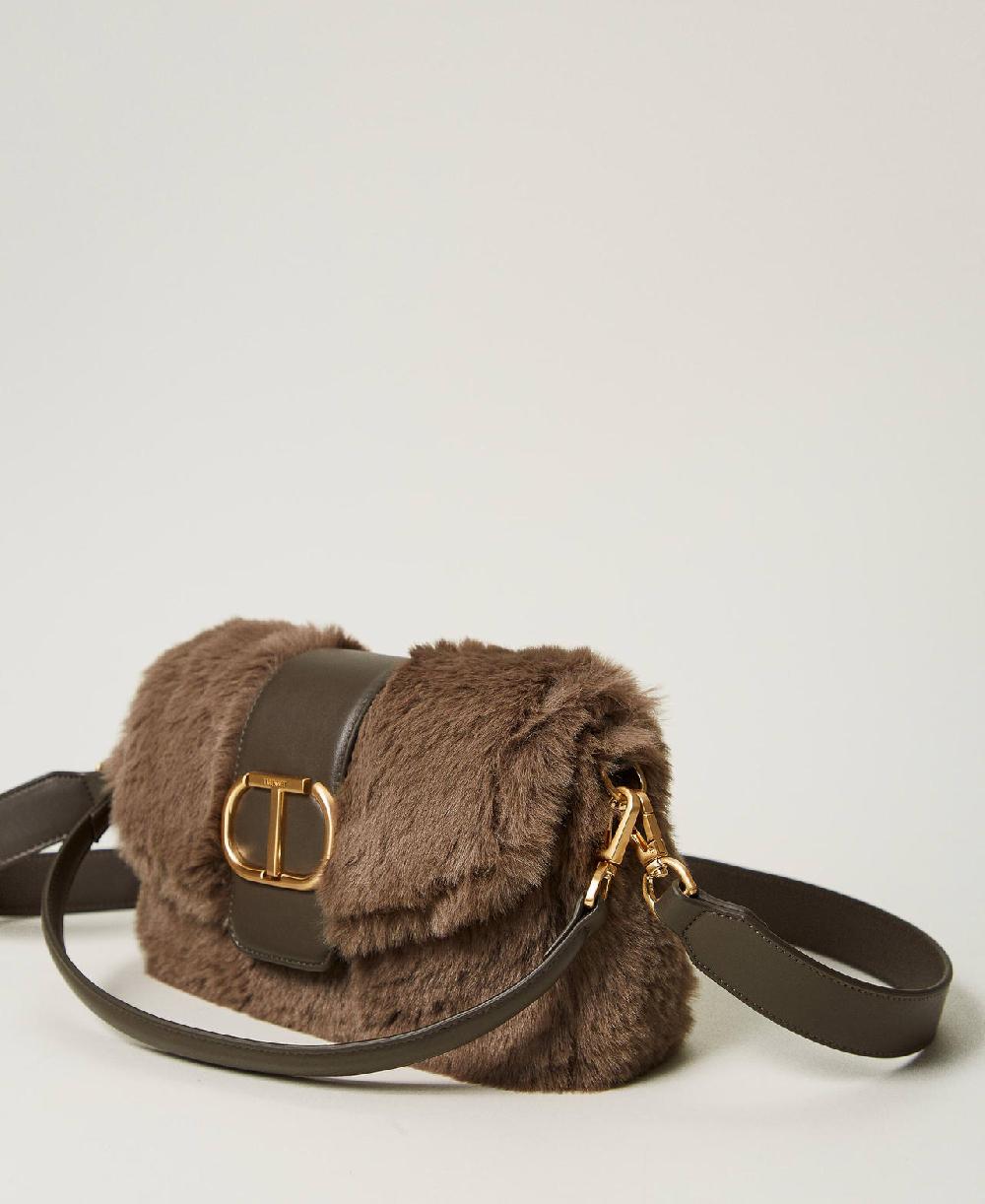 Scee By Twin Set Borsa A Tracolla 'Amie' Media In Faux Fur