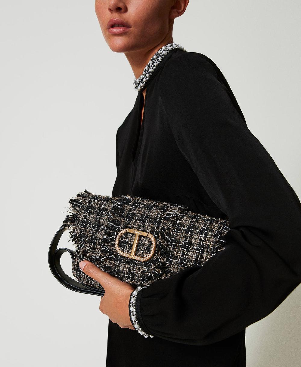 Scee by twin set Borsa a tracolla 'Amie' media in tweed