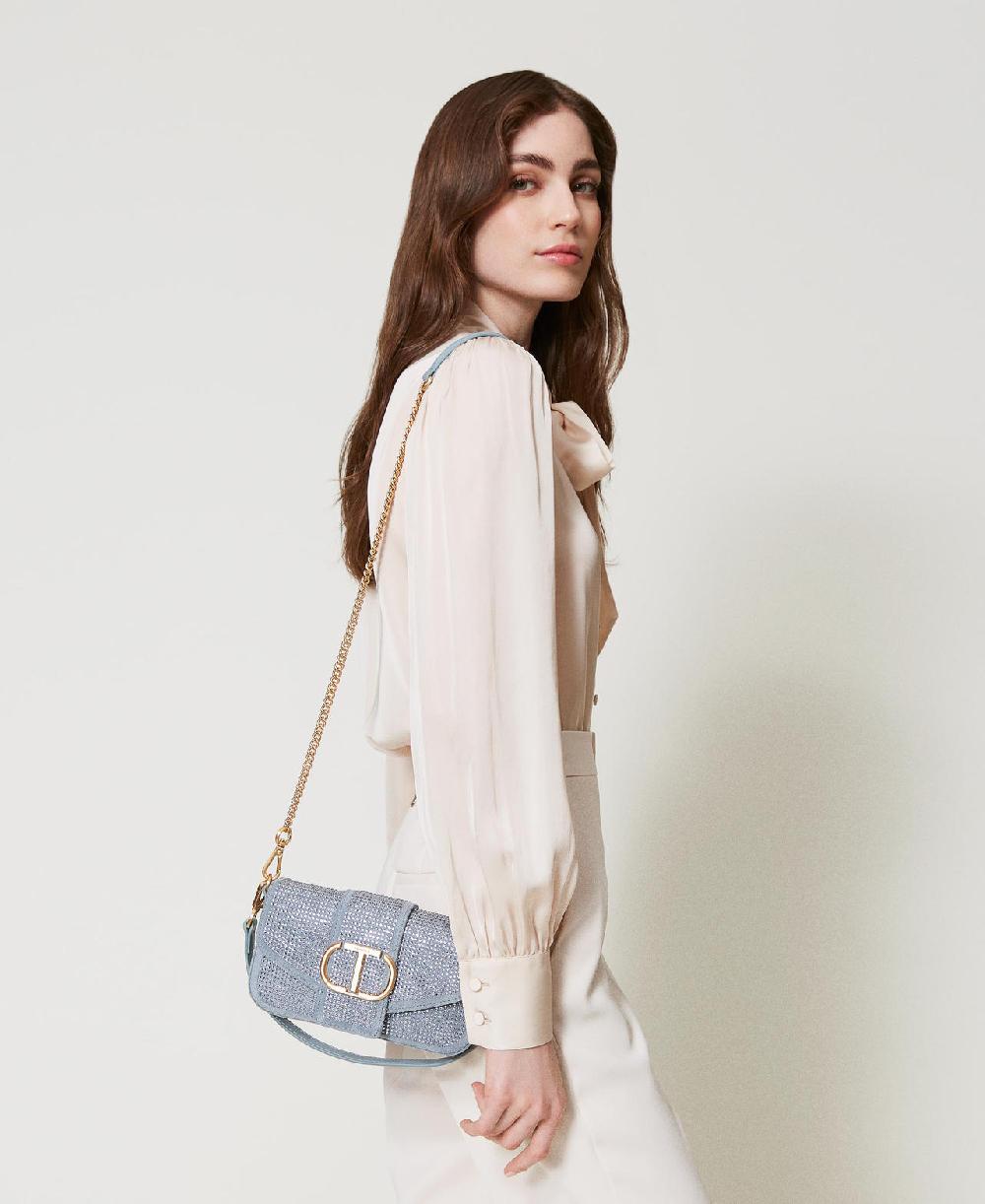 Scee by twin set Borsa a tracolla 'Amie' piccola con strass