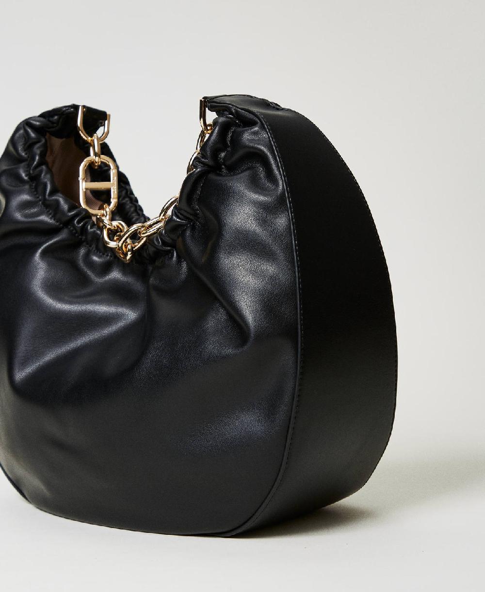 Scee By Twin Set Borsa Hobo ‘Croissant’ Con Arricciatura E Oval T