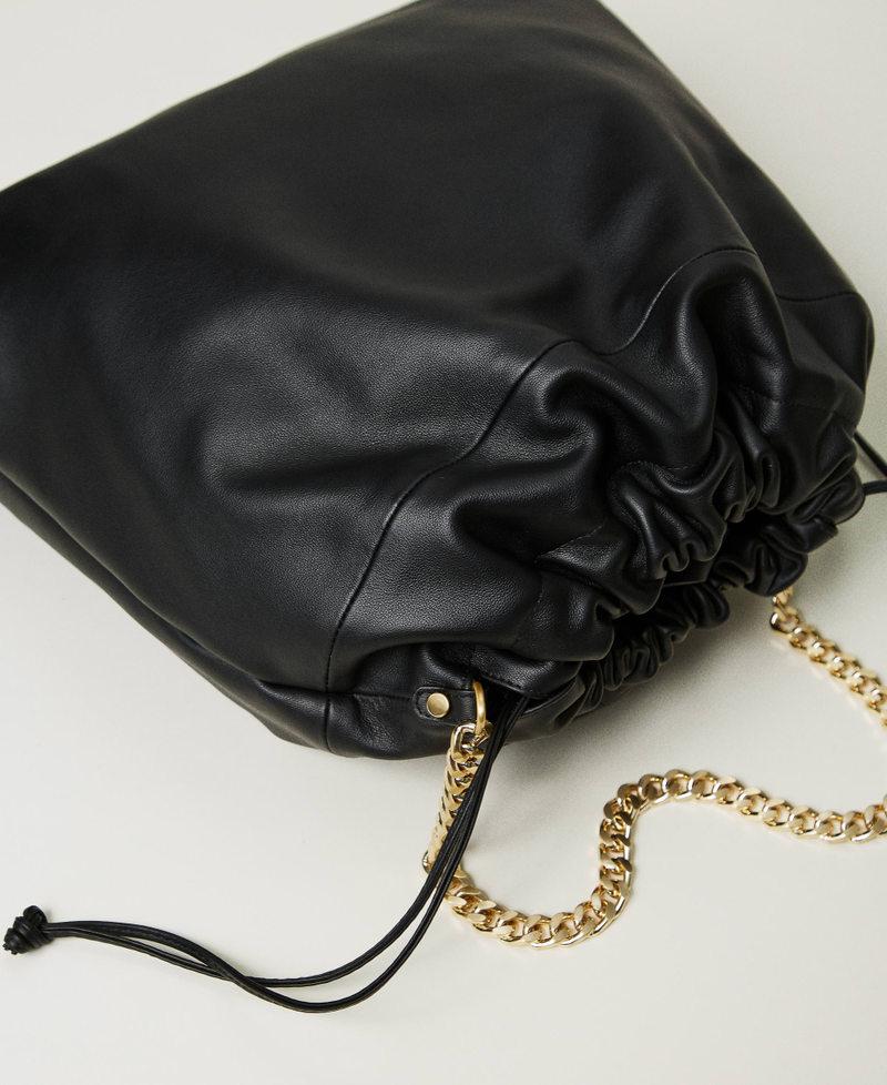 Scee By Twin Set Borsa Shopper Grande In Pelle Con Coulisse