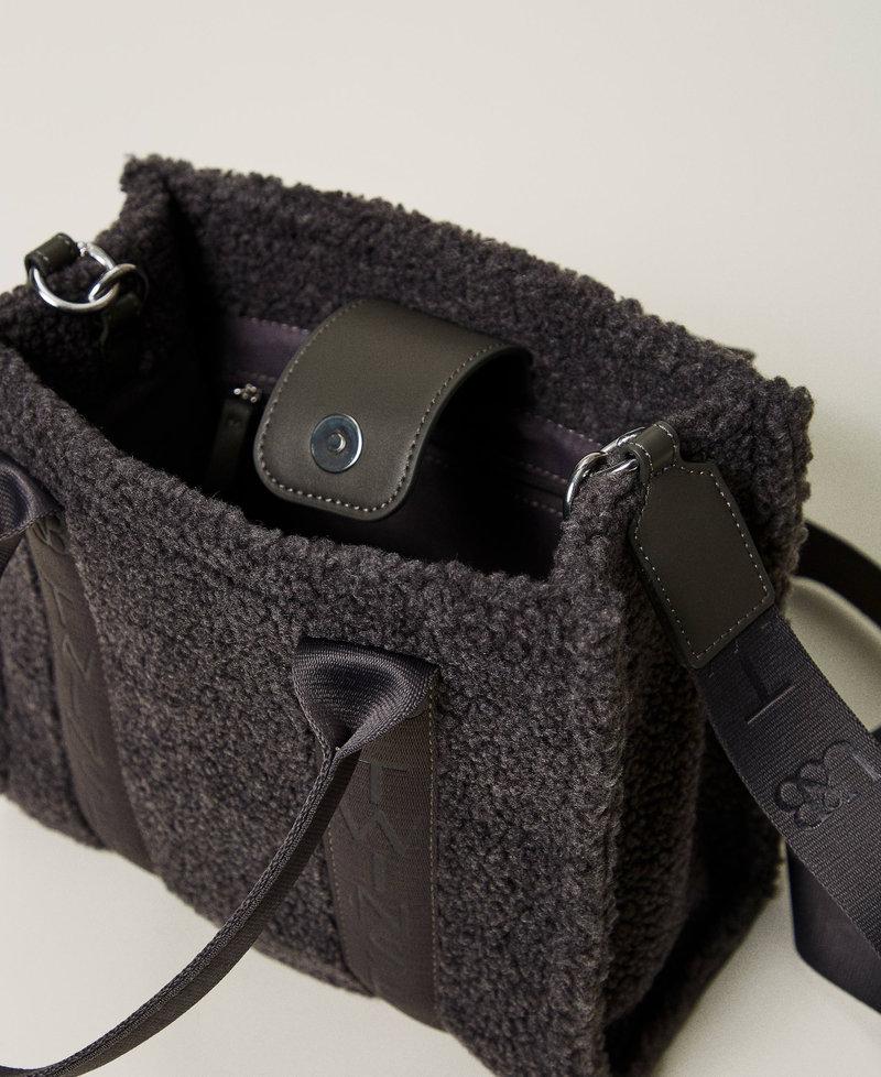 Scee By Twin Set Borsa Shopper In Faux Fur Effetto Furry