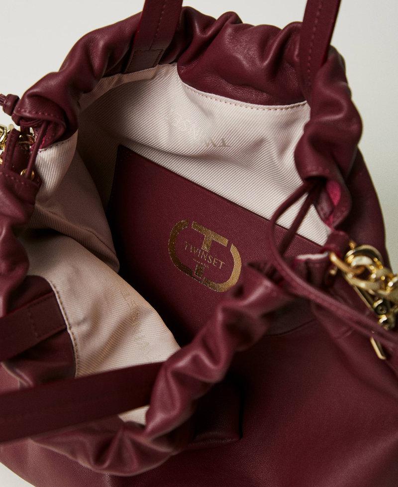 Scee By Twin Set Borsa Shopper Media In Pelle Con Coulisse