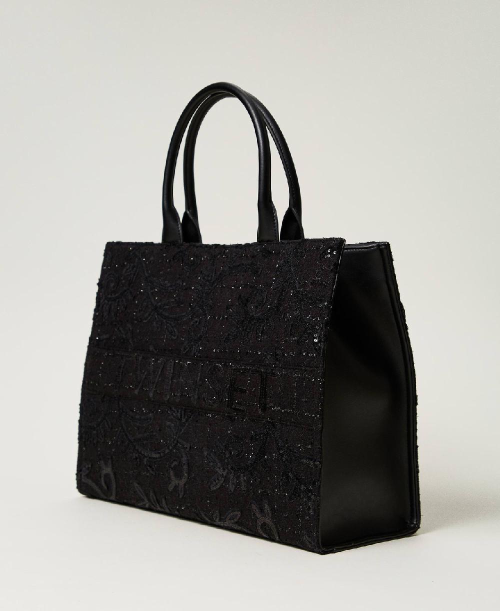 Scee By Twin Set Borsa Shopper 'Victoria' Con Ricamo E Logo