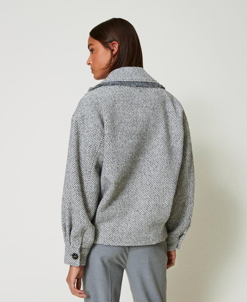 Scee By Twin Set Caban Doppiopetto In Panno Bicolor