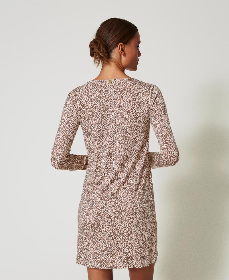 Scee By Twin Set Camicia Da Notte Stampata Con Pizzo