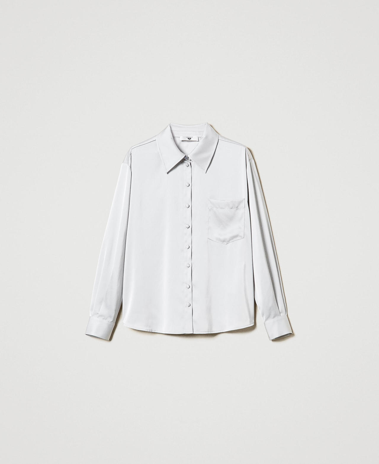 Scee by twin set Camicia in raso con bottone gioiello