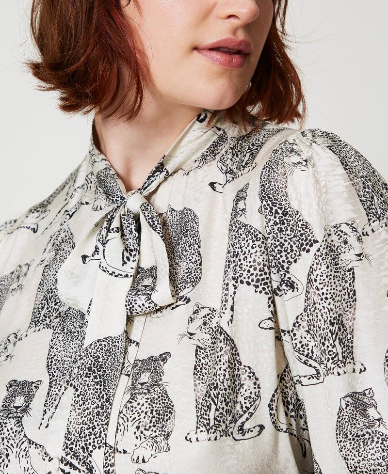 Scee By Twin Set Camicia Jacquard Con Stampa Giaguaro