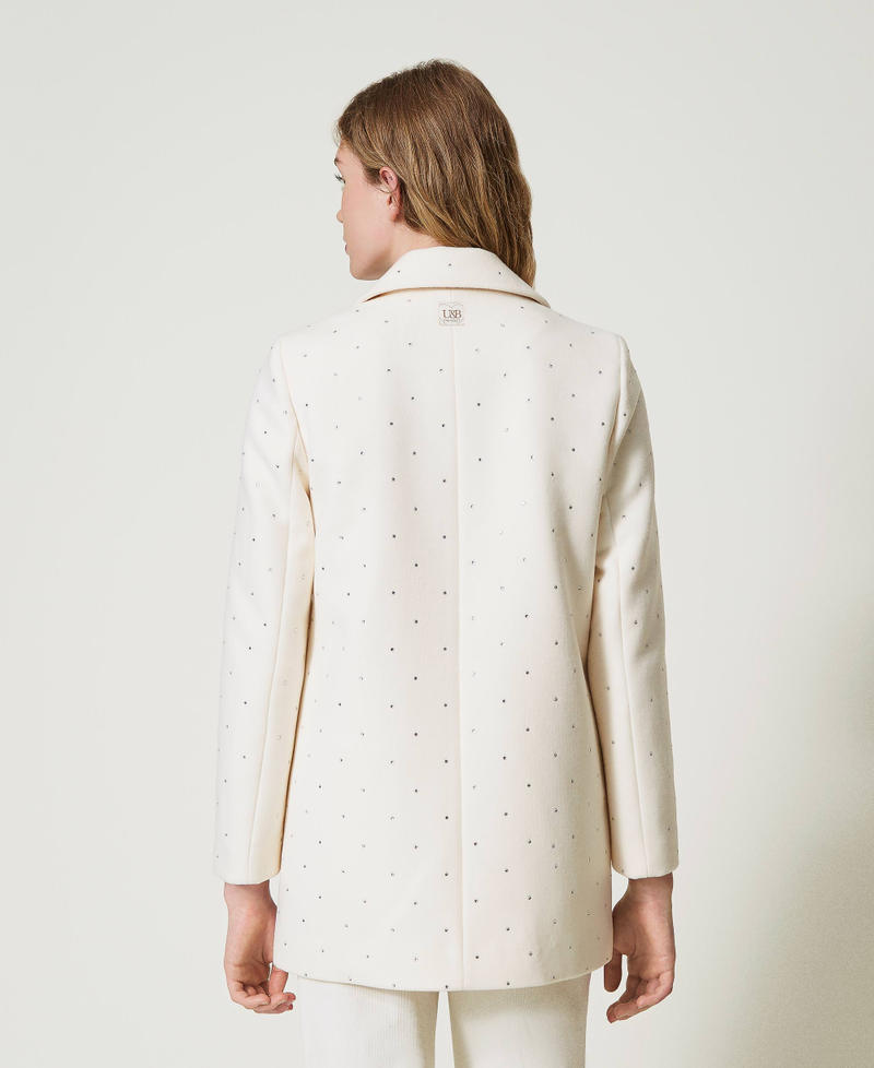 Scee By Twin Set Cappotto Corto In Panno Con Strass