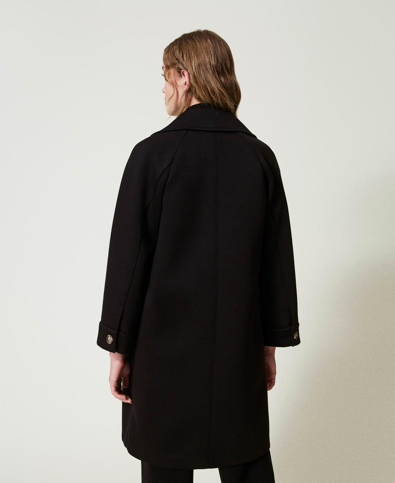 Scee By Twin Set Cappotto Doppiopetto In Tessuto Scuba