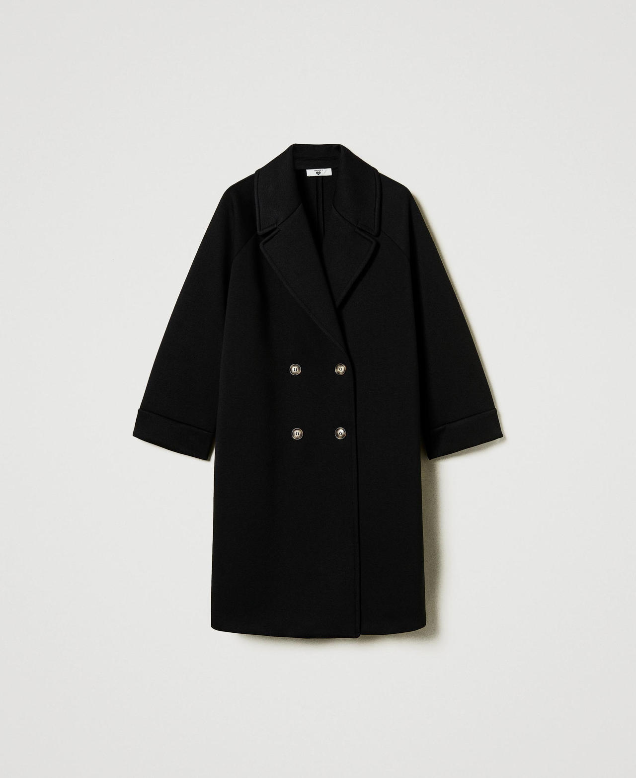 Scee by twin set Cappotto doppiopetto in tessuto scuba