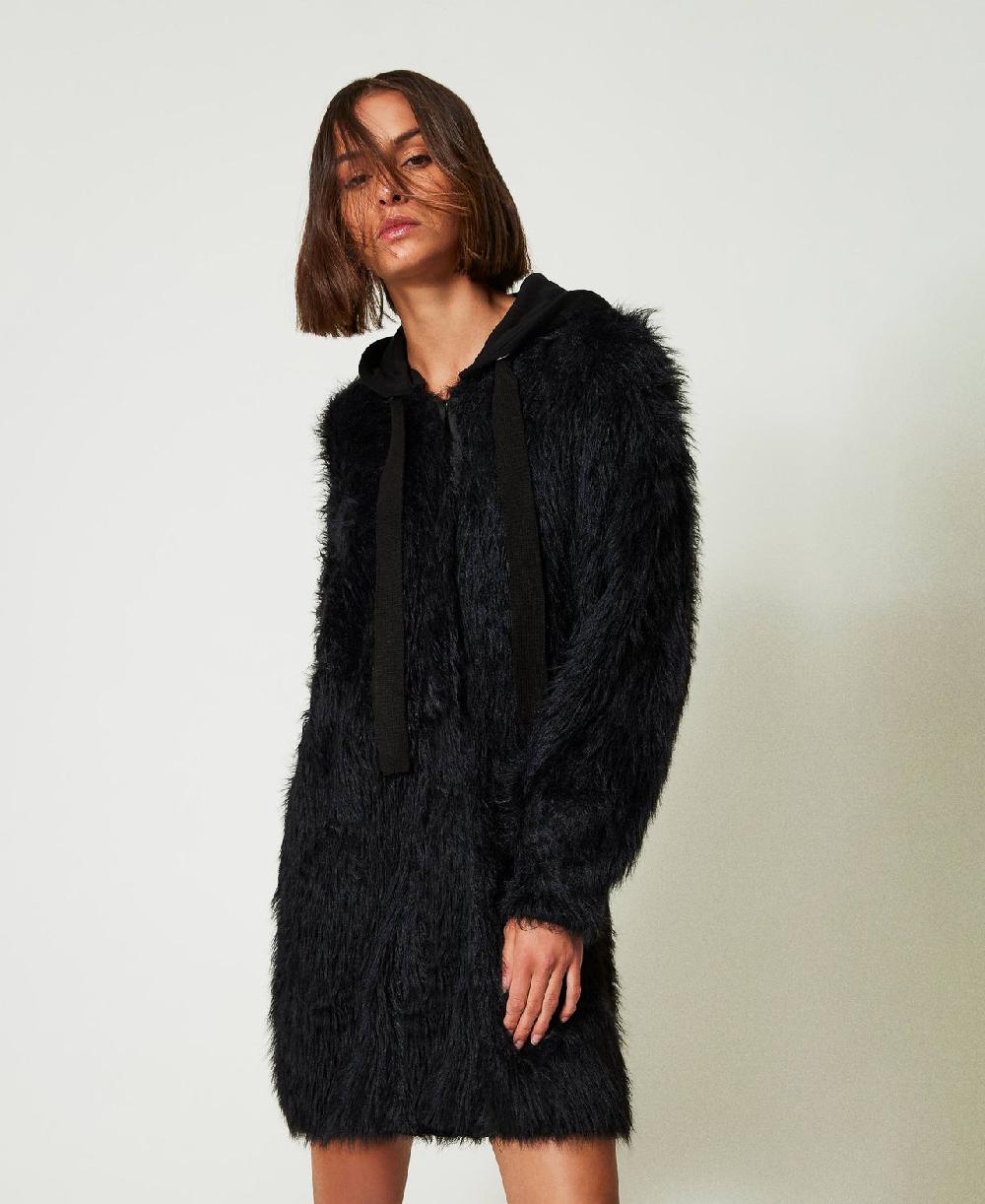 Scee By Twin Set Cappotto MYFO In Maglia Con Cappuccio