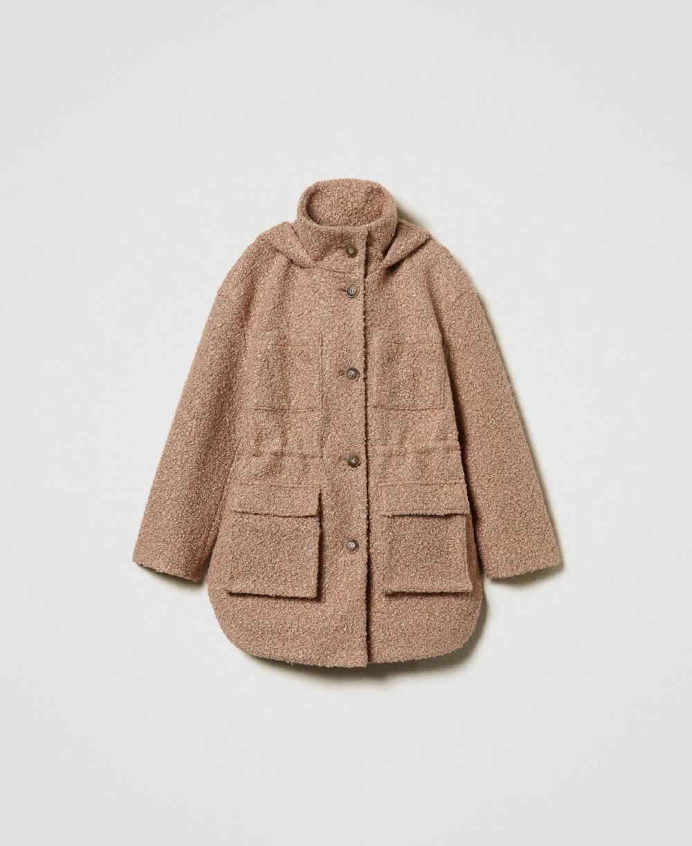 Scee by twin set Cappotto parka in panno arricciato