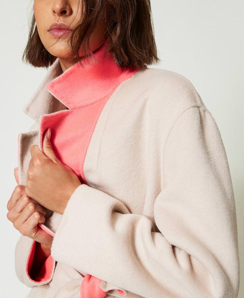 Scee By Twin Set Cappotto Reversibile MYFO In Panno Misto Lana